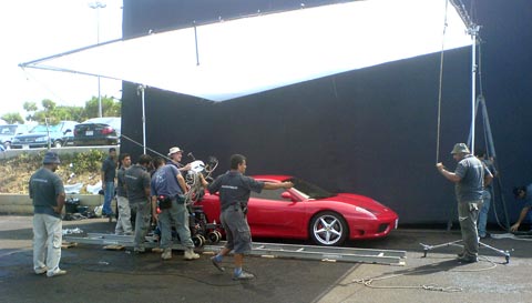 Advertisement Filming Set Ferrari