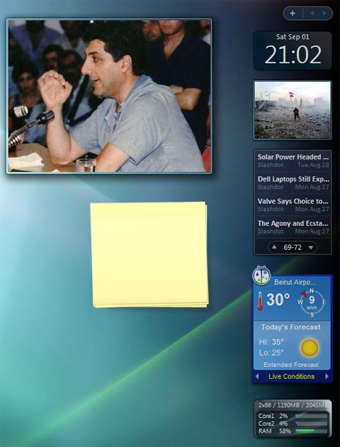 My vista sidebar gadgets
